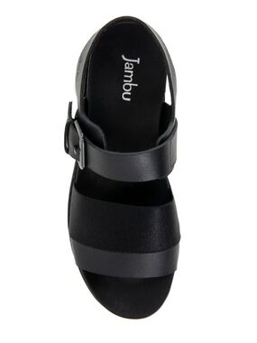 Jambu Black Cross-Strap Slingback Sandals